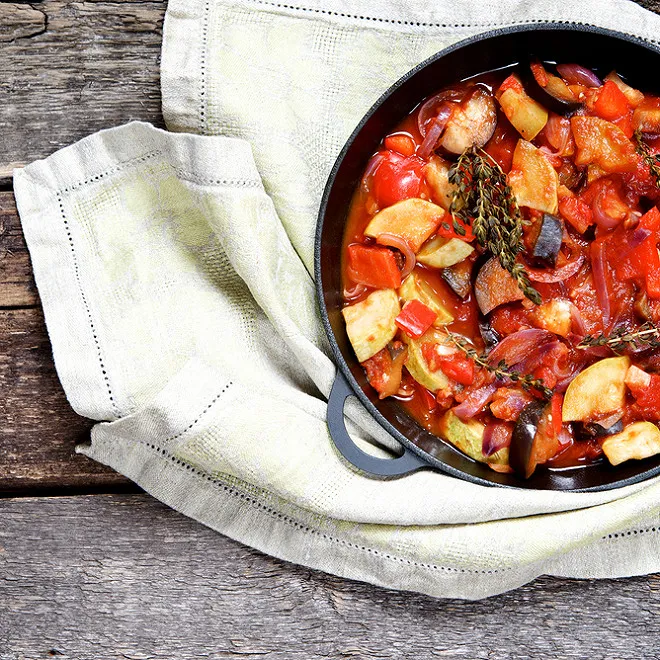 cuisson de la ratatouille