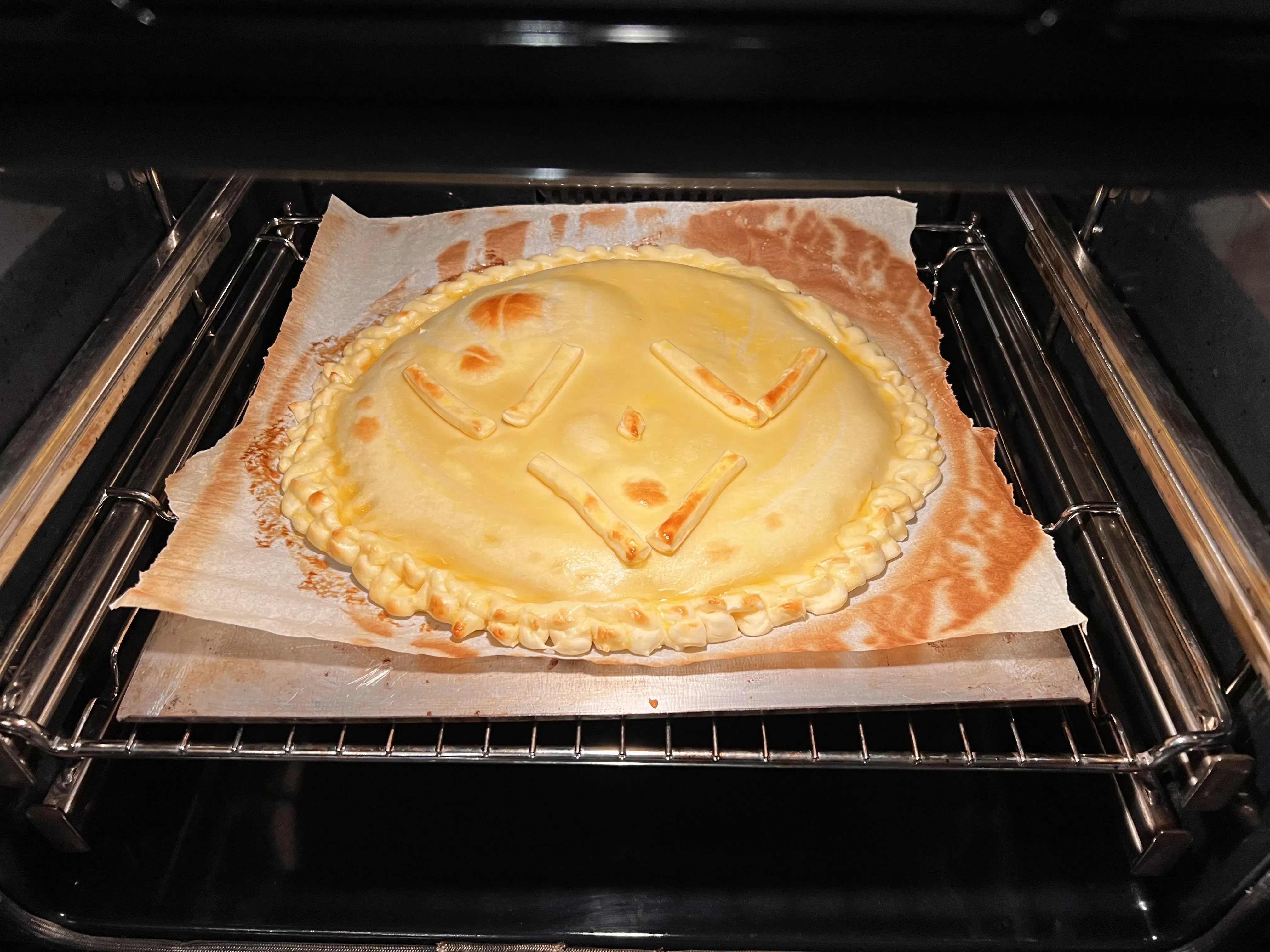cuisson au four de la frangipane pomme chocolat