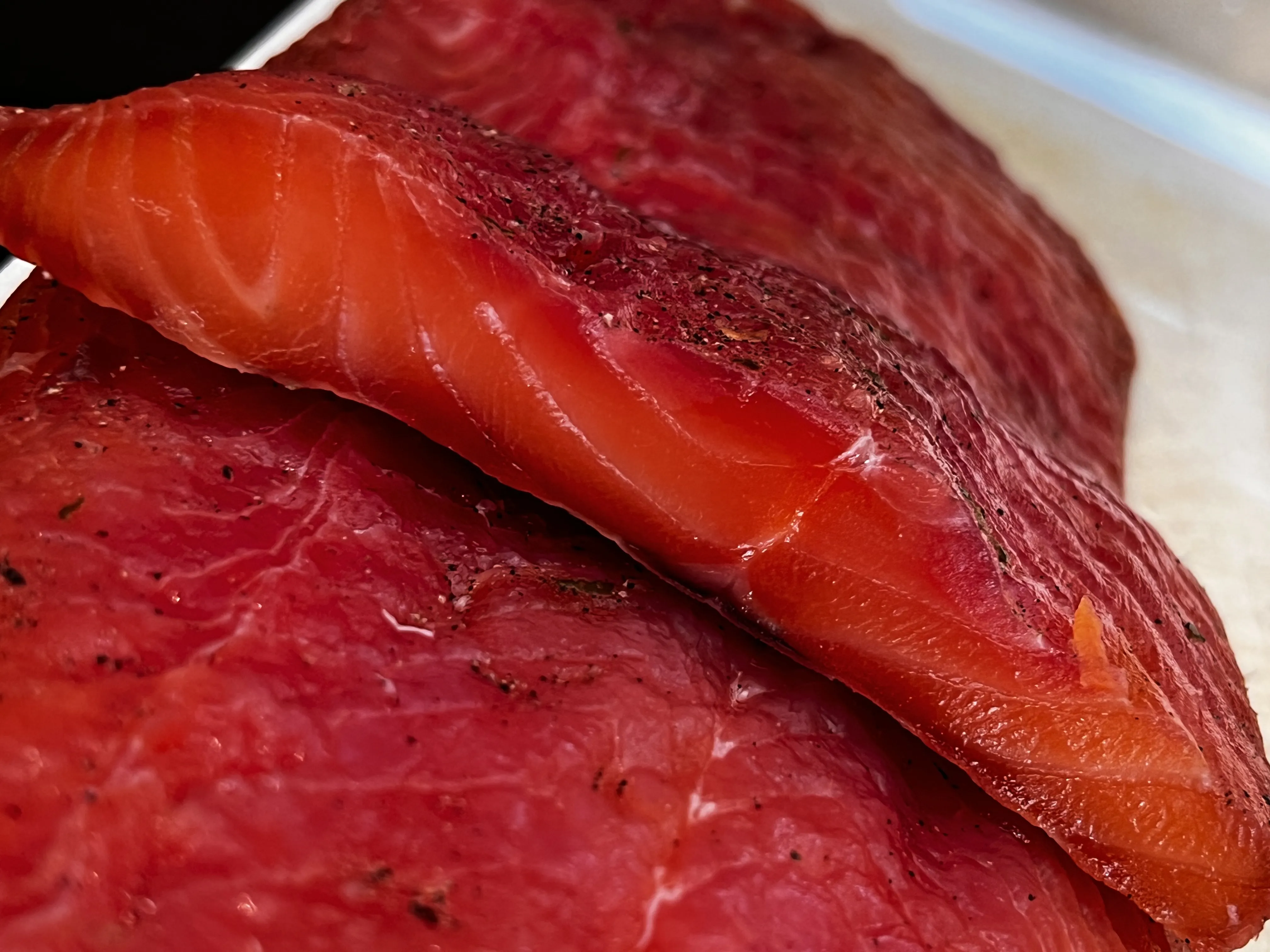 tranche de filet de saumon gravlax