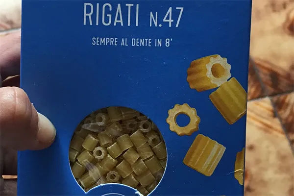 les pâtes rigati pour la minestrone