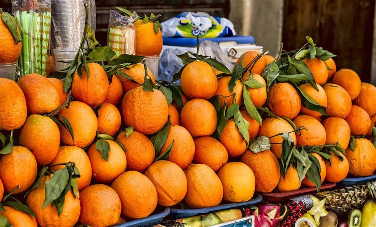 les oranges du marché bio